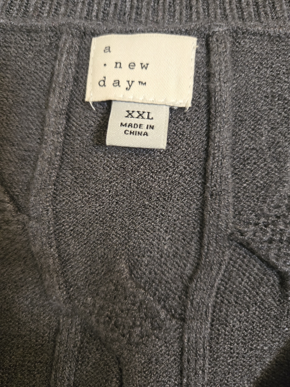 a new day Gray Cable-Knit V-Neck Button Front Sweater Vest - Picture 6 of 6